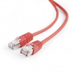 PATCH CORD FTP GEMBIRD Cat5e- cupru-aluminiu- 1 m- rosu- AWG26- ecranat PP22-1M/Ri)