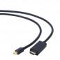CABLU video GEMBIRD- adaptor Mini-DisplayPortT) la HDMIT)- 1.8m- rezolutie maxima 4K UHD3840 x 2160) la 30 Hz- negru- CC-mDP-HDM