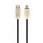 CABLU alimentare si date GEMBIRD- pt. smartphone- USB 2.0T) la Micro-USB 2.0T)- 2m- premium- cablu din cauciuc- negru- conectori