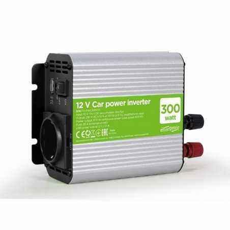 INVERTER GEMBIRD cu sinusoida simulata- Inverter auto- 300W- Schuko x 1- USB 5V / 2.1A- baterie 10-16V- EG-PWC300-01- TV 3 lei)