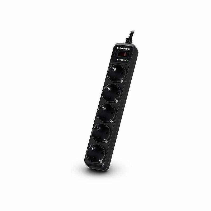 PRELUNGITOR CYBER POWER- Schuko x 5- conectare prin SchukoT)- cablu 1.8 m- 10 A- protectie supratensiune- negru- B0520SCO-DE)