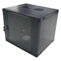 CABINET 19 LOGILINK 15U- fixare pe perete- Flatpackdezasamblat)- Black- 725h) x 540w) x 450d) mm- usa sticla cu blocare- otel