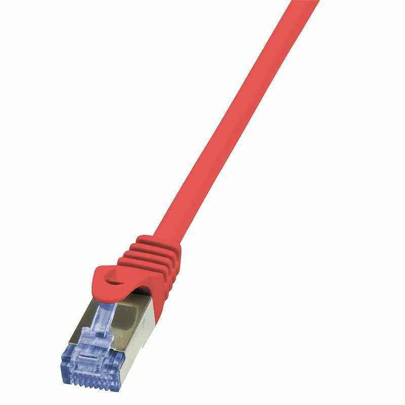 PATCH CORD S/FTP LOGILINK Cat6a- LSZH- cupru- 0.5 m- rosu- AWG26- dublu ecranat CQ3024Si)