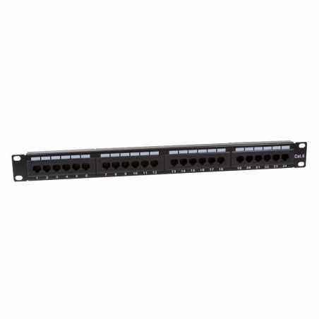 PATCH PANEL LOGILINK 24 porturi- UTP- Cat6- 1U pentru rack 19- black- NP0004