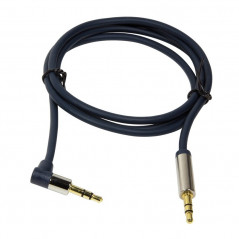 CABLU audio LOGILINK stereo3.5 mm jack T/T)- 1m- conectori auriti- un conector 90 grade- albastru CA11100i)