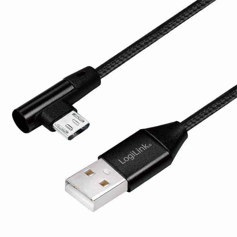 CABLU adaptor LOGILINK- pt. smartphone- Micro-USBT) la USB 2.0T)- 0.3 m- negru- CU0141i)