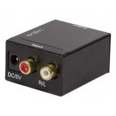 CONVERTOR audio LOGILINK- intrare: 2 x RCA- iesire: 1 x Toslink- 1 x Coaxial- 48KHz- alimentator extern 5V / 1A- black- CA0102