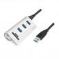 HUB extern LOGILINK- porturi USB: USB 3.0 x 3- conectare prin USB 3.0- alte porturi: SD- MicroSD- argintiu- CR0045 )