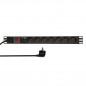 PDU LOGILINK 1U pt. rack 19 inch- 7 prize Schuko- intrare Schuko- max 16 A- protectie supratensiune- on/off- 2 m- PDU7C01)