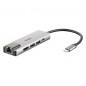 HUB extern D-LINK- porturi Gigabit LAN x 1- USB 3.0 x 2- HDMI x 1- USB Type C x 1- conectare prin USB Type C- cablu 17 cm- argi