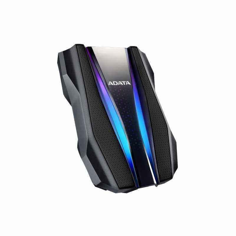 HDD ADATA EXTERN 2.5 USB 3.2 Gen1 2TB HD770G- iluminare RGB- Black AHD770G-2TU32G1-CBK)