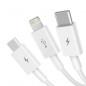 CABLU alimentare si date Baseus Superior Series- pt. smartphone- USB la Micro-USB + Lightning Iphone + USB Type-C 3.5A- 1.5m- al