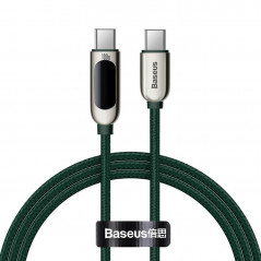 CABLU alimentare si date Baseus Display- Fast Charging Data Cable pt. smartphone- USB Type-C la USB Type-C 100W- brodat- display