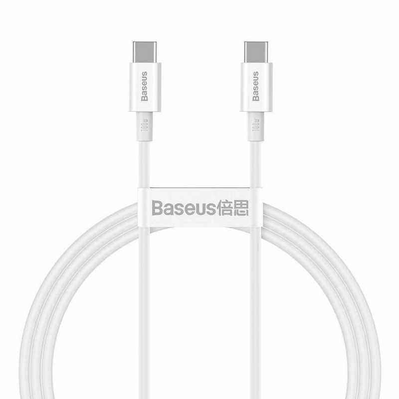 CABLU alimentare si date Baseus Superior- Fast Charging Data Cable pt. smartphone- USB Type-C la USB Type-C 100W- 1m- alb CATYS-