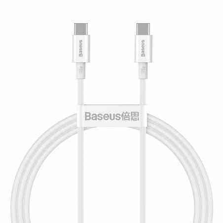 CABLU alimentare si date Baseus Superior- Fast Charging Data Cable pt. smartphone- USB Type-C la USB Type-C 100W- 1m- alb CATYS-