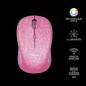 MOUSE TRUST- Yvi FX- PC sau NB- wireless- 2.4GHz- optic- 1600 dpi- butoane/scroll 4/1- iluminare- buton selectare viteza- roz- T