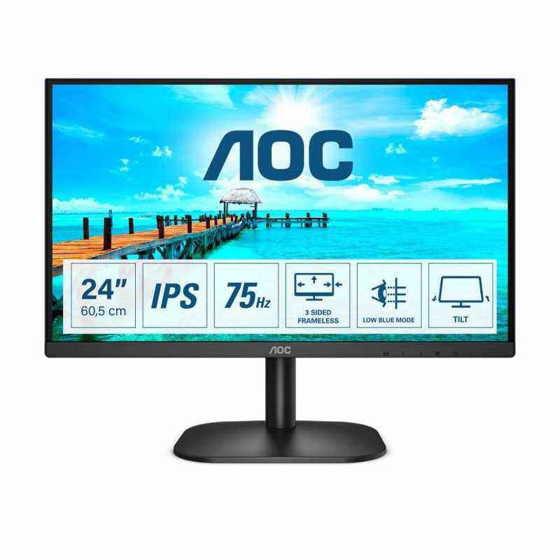 MONITOARE AOC 23.8 inch- home- office- IPS- Full HD1920 x 1080)- Wide- 250 cd/mp- 4 ms- HDMI- DVI- VGA- 24B2XDA TV 6.00lei)