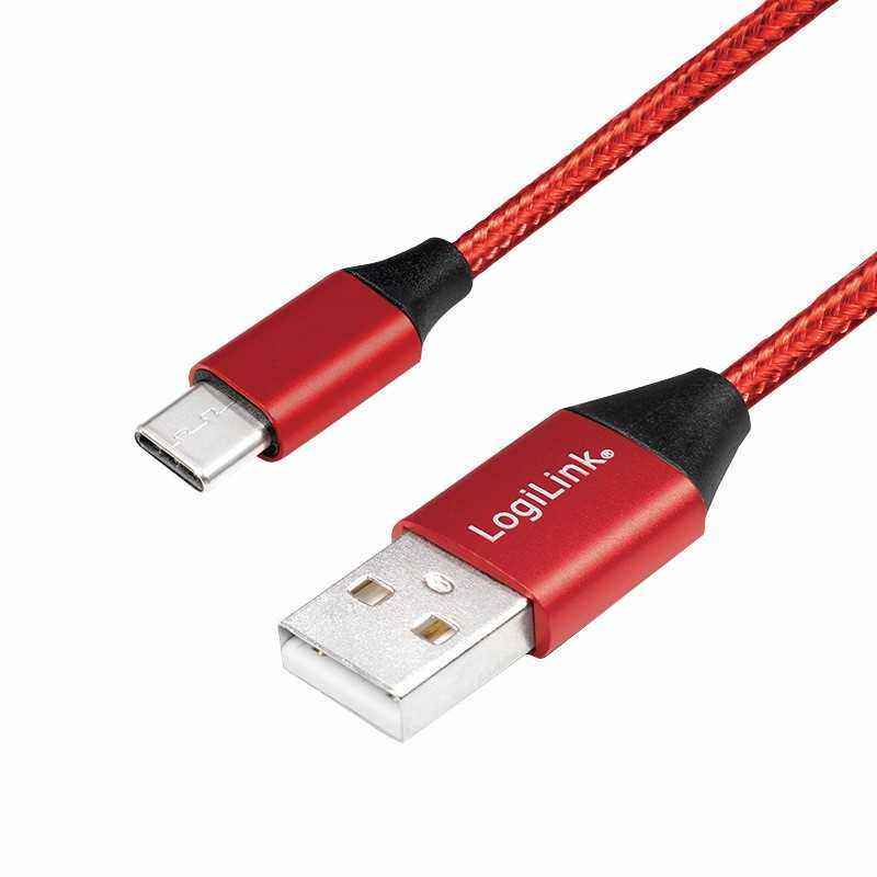 CABLU alimentare si date LOGILINK- pt. smartphone- USB 2.0T) la USB 2.0 Type-CT)- 1m- premium- cablu cu impletire din bumbac- ro