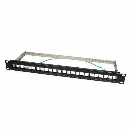 KEYSTONE PANEL LOGILINK- 1U pentru rack 19- 24 Ports- shielded- black NK4042