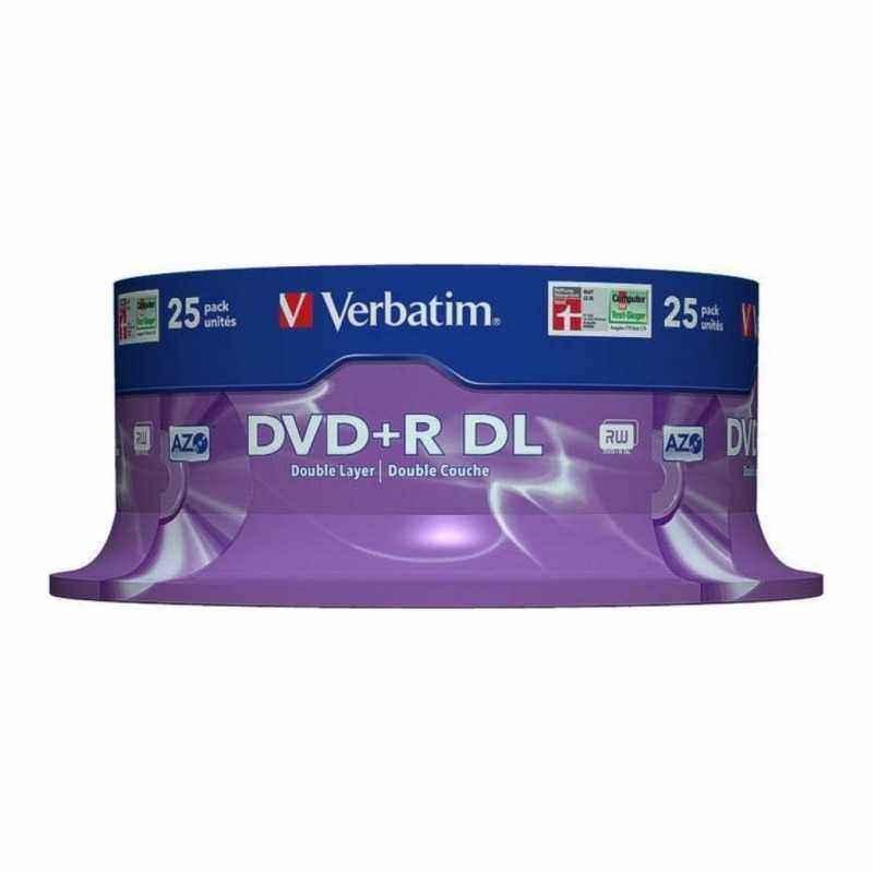 DVD+R VERBATIM 8.5GB- 240min- viteza 8x- 25 buc- Double Layer- spindle- Matt Silver 43757