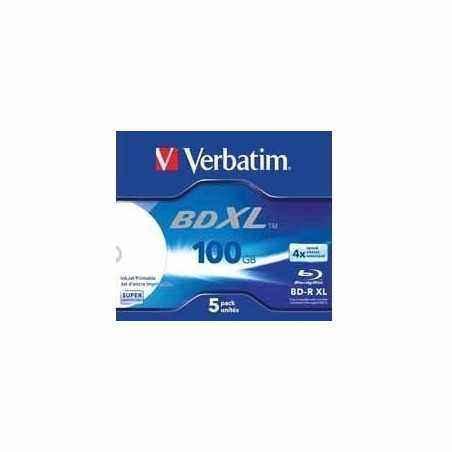 BD-R XL VERBATIM 100GB- viteza 4x- set 5 buc- carcasa- printabil- Wide Inkjet Printable 43789