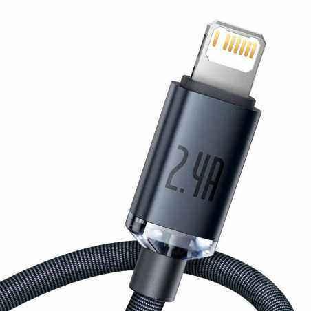 CABLU alimentare si date Baseus Crystal Shine- Fast Charging Data Cable pt. smartphone- USB la Lightning Iphone 2.4A- 1.2m- negr