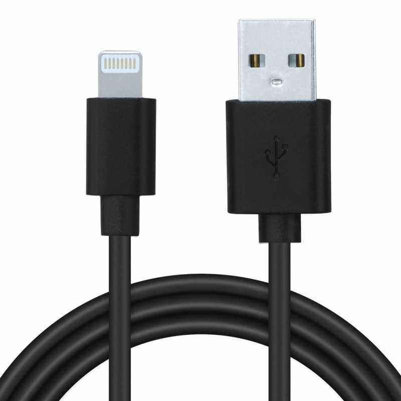 CABLU alimentare si date SPACER- pt. smartphone- USB 2.0T) la Lightning(T)- PVC--Retail pack- 1.8m- black-,nbsp, SPDC-LIGHT-PVC-