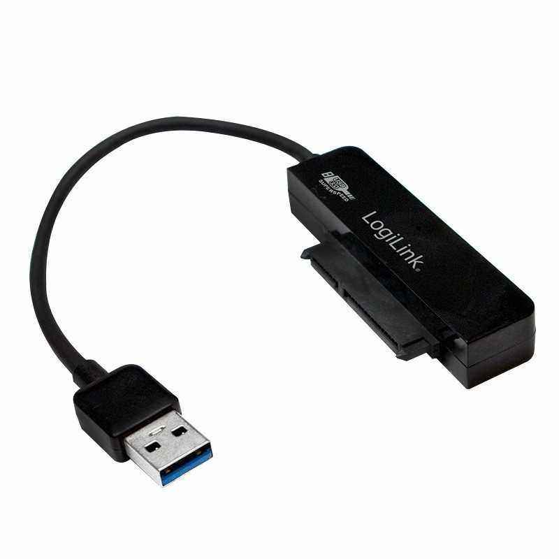 CABLU USB LOGILINK adaptor- USB 3.0T) la S-ATAT)- 6cm- adaptor USB la HDD S-ATA 2.5- negru- AU0012Ai)