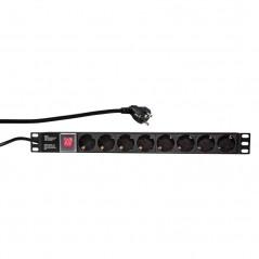 PDU LOGILINK 1U pt. rack 19 inch- 8 prize Schuko- intrare Schuko- max 16 A- on/off- 2 m- PDU8C01 TV 0.8lei)