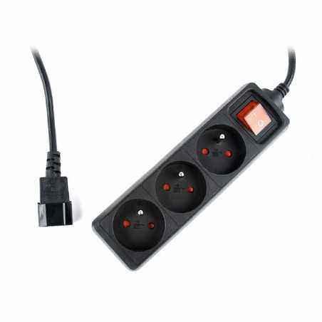 PRELUNGITOR GEMBIRD- Schuko x 3- conectare prin IEC C13T)- cablu 0.6 m- 10 A- protectie copii- negru- EG-PSU3F-01 TV 0.8lei)