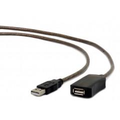 CABLU USB GEMBIRD prelungitor- USB 2.0T) la USB 2.0M)- 5m- activpermite folosirea unui cablu USB lung)- black UAE-01-5M TV 0.8le