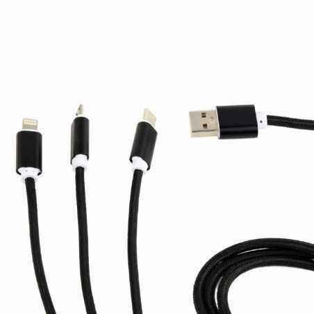 CABLU alimentare si date GEMBIRD- pt. smartphone- 3 + 1- USB 2.0T) la LightningT) + Micro-USB 2.0T) + USB 2.0 Type-CT)- 1m- cab