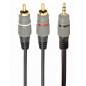 CABLU audio GEMBIRD stereo3.5 mm jack la 2 x RCA)- 1.5m- conectori auriti- CCA-352-1.5Mi)
