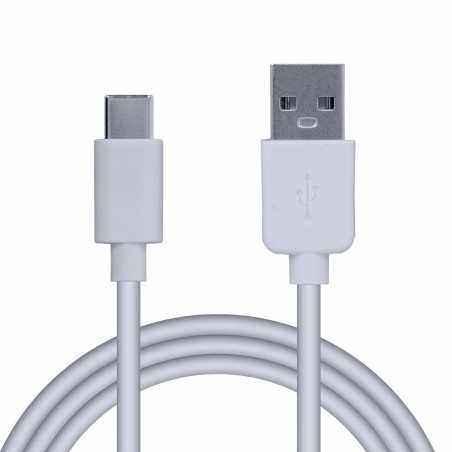 CABLU alimentare si date SPACER- pt. smartphone- USB 3.0T) la Type-C(T)- PVC-2.1A-Retail pack- 1.8m- alb- SPDC-TYPEC-PVC-W-1.8i)