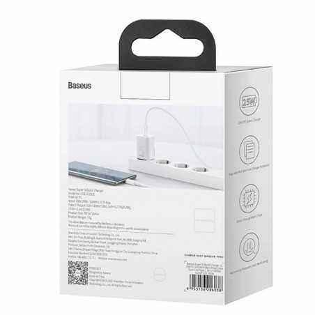 INCARCATOR retea Baseus Super Si- Quick Charge 25W- 1 x USB Type-C 5V/3A- alb CCSP020102 timbru verde 0.75 lei) - 6932172603731