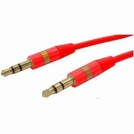 Cablu jack tata 3.5mm - jack, tata 3.5mm rosu lungime 1m