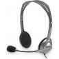 CASTI Logitech- H110- cu fir- standard- utilizare multimedia- call center- microfon pe brat- conectare prin Jack 3.5 mm x 2- gri