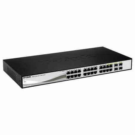 SWITCH D-LINK SMART 24 porturi Gigabit + 4 porturi Combo SFP- carcasa metalica- rackabil- DGS-1210-2475lei)