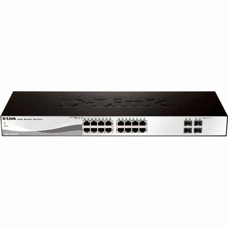 SWITCH D-LINK SMART 16 porturi Gigabit + 4 porturi combo SFP- carcasa metalica- rackabil- DGS-1210-2075lei)
