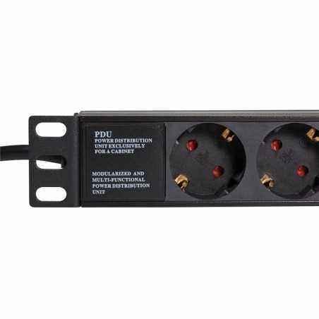 PDU LOGILINK 1U pt. rack 19 inch- 9 prize Schuko- intrare Schuko- max 16 A- 2 m- PDU9C03 TV 0.8lei)