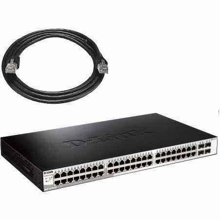 SWITCH D-LINK SMART 48 porturi Gigabit + 4 porturi Combo SFP- carcasa metalica- rackabil- DGS-1210-5275lei)
