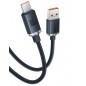 CABLU alimentare si date Baseus Crystal Shine- Fast Charging Data Cable pt. smartphone- USB la USB Type-C 100W- 2m- braided- neg