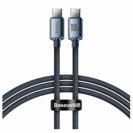 CABLU alimentare si date Baseus Crystal Shine- Fast Charging Data Cable pt. smartphone- USB Type-C la USB Type-C 100W- 2m- braid