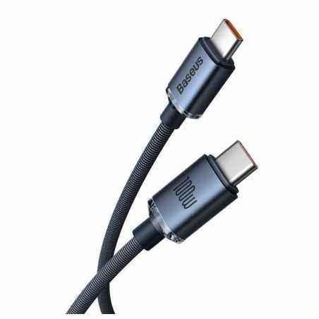 CABLU alimentare si date Baseus Crystal Shine- Fast Charging Data Cable pt. smartphone- USB Type-C la USB Type-C 100W- 2m- braid
