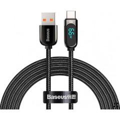 CABLU alimentare si date Baseus Display- Fast Charging Data Cable pt. smartphone- USB la USB Type-C 66W- braided- 1m- negru CASX