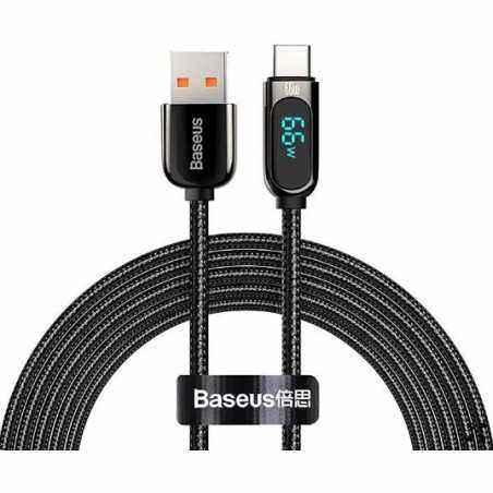 CABLU alimentare si date Baseus Display- Fast Charging Data Cable pt. smartphone- USB la USB Type-C 66W- braided- 1m- negru CASX