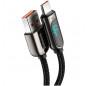 CABLU alimentare si date Baseus Display- Fast Charging Data Cable pt. smartphone- USB la USB Type-C 66W- braided- 1m- negru CASX