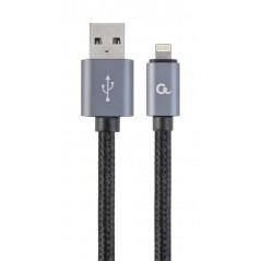 CABLU alimentare si date GEMBIRD- pt. smartphone- USB 2.0T) la LightningT)- 1.8m- premium- conectori auriti- cablu cu impletire