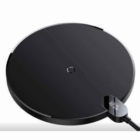 INCARCATOR wireless Baseus Digital LED Display Gen 2- 15W Qi- display digital- cablu Type-C la USB 1.5m inclus- negru CCED000001