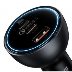 INCARCATOR auto Baseus Qualcomm Quick Charge 5- 1 x USB Output 5V/3A- 2 x USB Type-C max 5V/3A- total output 160W- include cablu